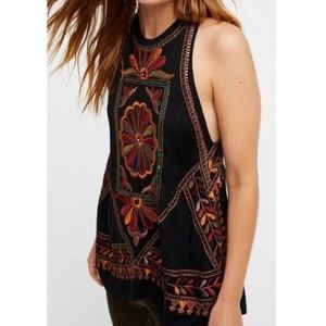 Free People Isabella Embroidered Tank Top